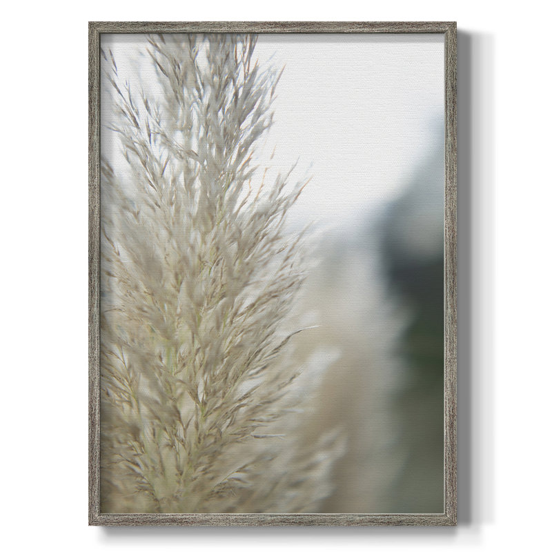 «Subtle Graminées IV», reproduction encadrée - bois massif, H 15 po x l 12 po