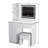 Fashionable White Vanity Desk With LED Lights – 3 Adjustable Color Modes, 2 Drawers, Side Shelves, And Power Outlet