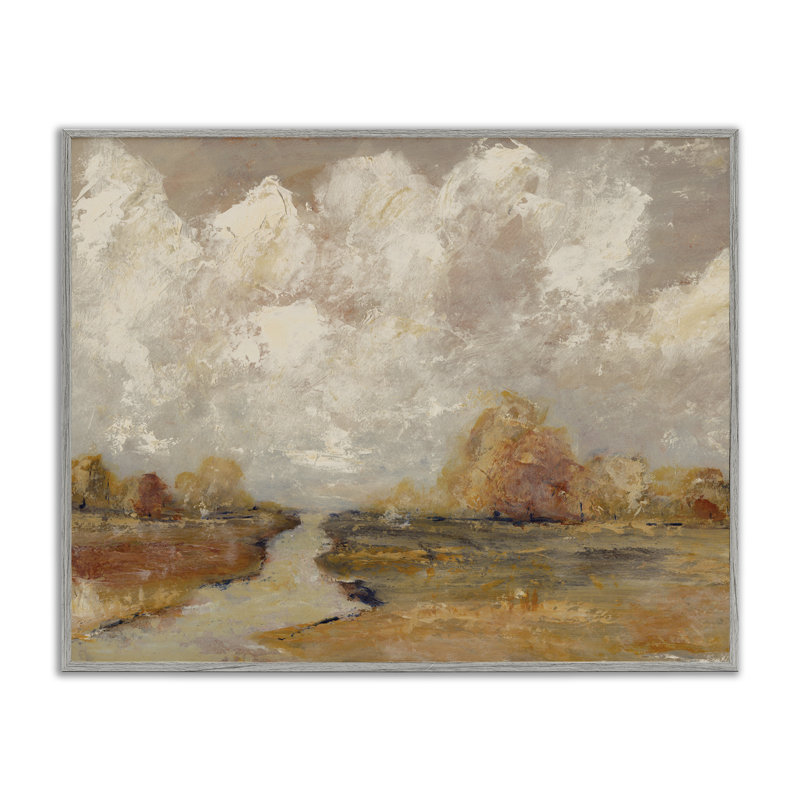 Golden Day Landscape, estampe numérique, design par Amanda Hilburn, Estampe numérique Farmhouse, H 11 po x l 14 po