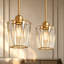 Suspension en cristal de style milieu du siècle, 15,7 cm (6,2 po), 1 lumière