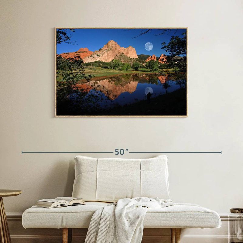 Jardin du lac des Dieux, Cadre flottant en bois naturel, 40 po x 27 po