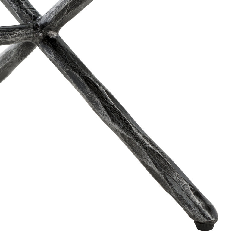 Janeen Boucle And Metal Bench, Black, Black 