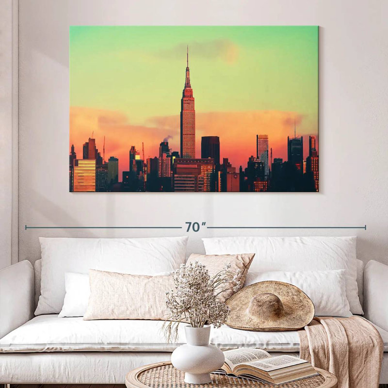 Sebbie Empire State Building At Sunset, 34" H x 51" W