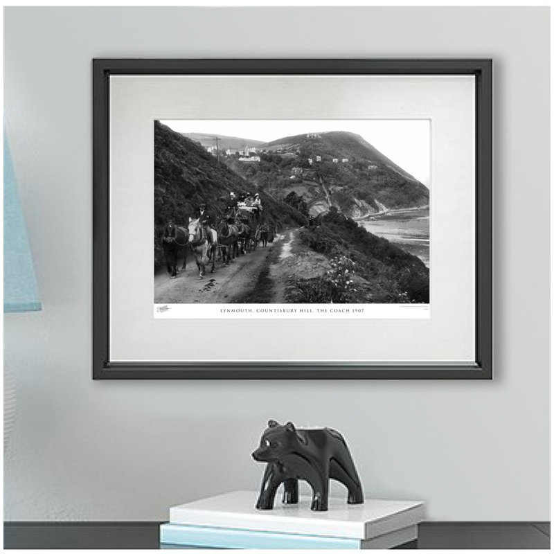 Lynmouth, Countisbury Hill, The Coach 1907 by Francis Frith - Single Picture Frame Print, 40cm H x 50cm W x 2.3cm D
