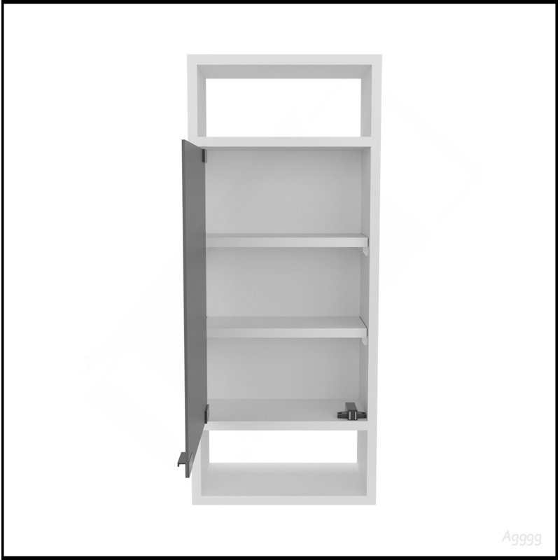 Pharmacie, 1 porte, 5 tablettes, 1 miroir, blanc