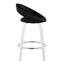 Tabouret de comptoir à hauteur fixe avec pivot en bois et similicuir avec repose-pieds rond chromé - ensemble de 2-130389683