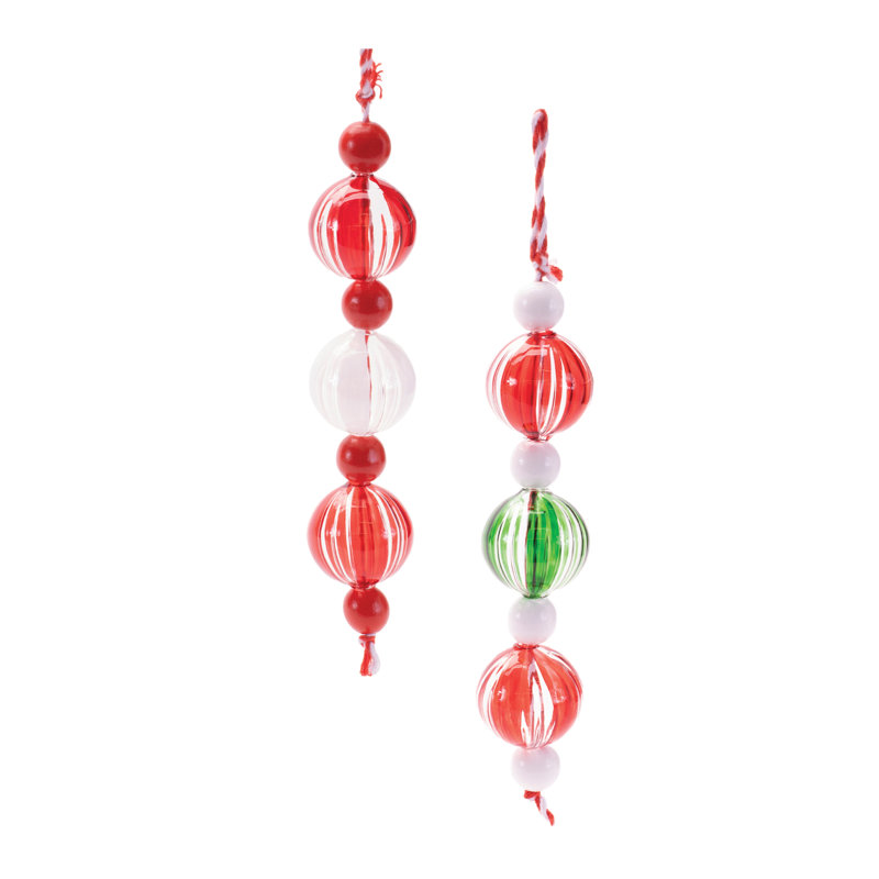 Striped Glass Mini Drop Ornaments
