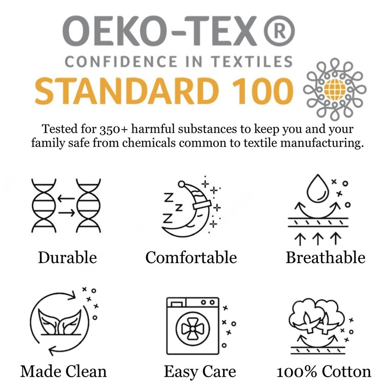 Oeko-tex confidence in textiles Standard 100 tested for harmful substances  - detail on label on textile fabric material Stock Photo - Alamy