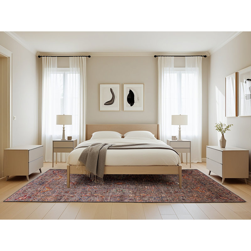Tapis brun à motif oriental, Rectangle 5 pi x 8 pi