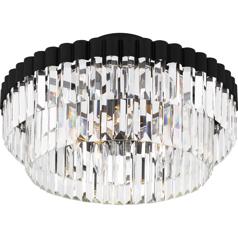 Plafonnier semi-encastré 4 lumières Starlight, Noir mat