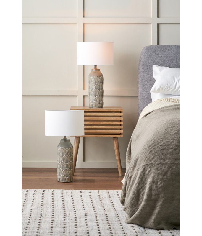 Bethan Ceramic Table Lamp, Grey