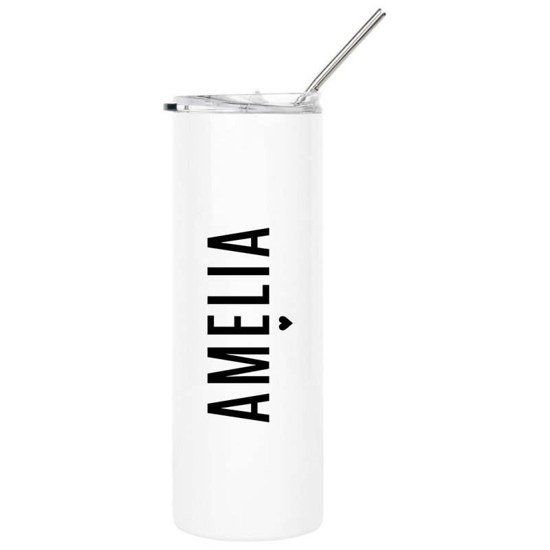 Gobelet de voyage en acier inoxydable à double paroi 20 oz avec paille Skinny