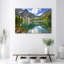 Mountain Lake Trees - No Frame Print on Canvas
