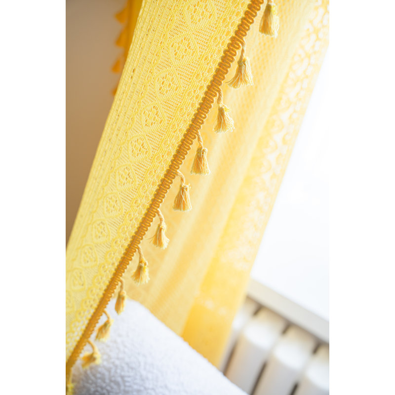 Mely Linen Curtain, 59" W x 84" L, Yellow