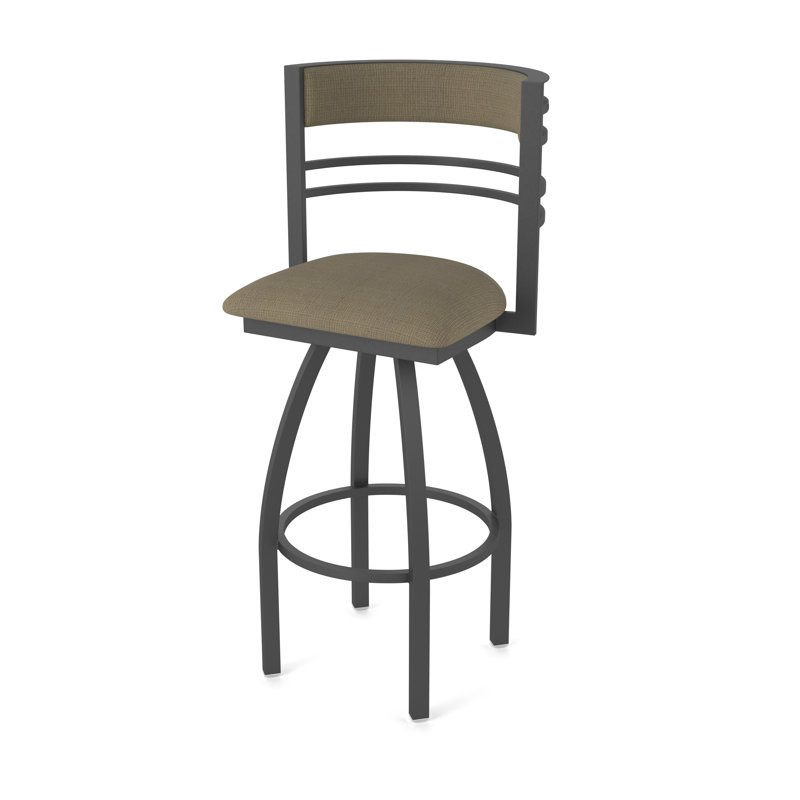 Hunter Swivel Stool, Étain, Tabouret de bar (siège d'une hauteur de 36 po), Tissu liège graphique