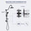 Système de douche complet en acier inoxydable avec valve brute