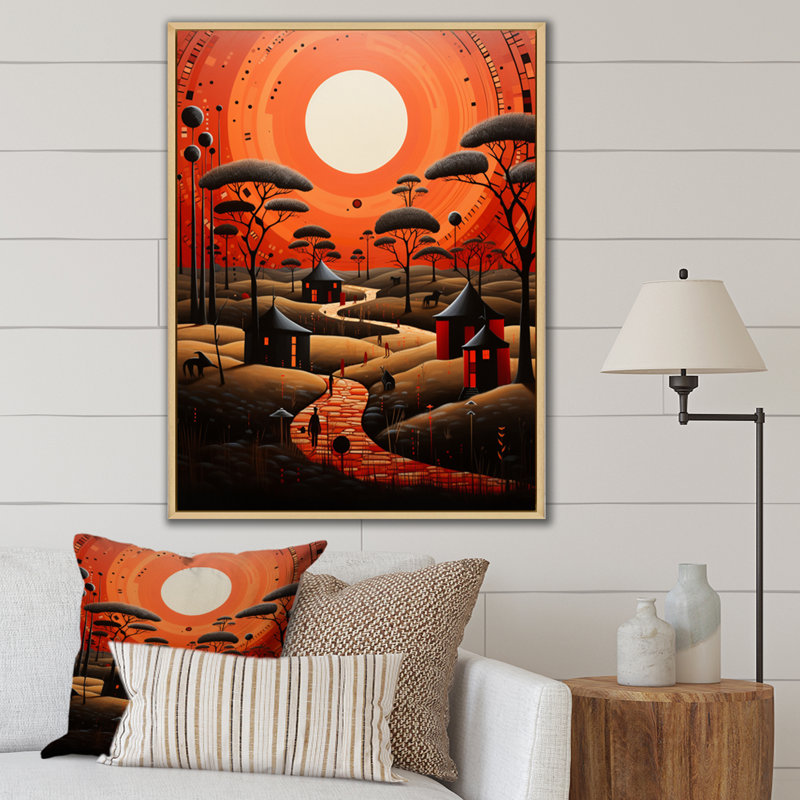 «Tamsir African Tribal Rhythms XIII», reproduction sur toile, H 32 po x l 24 po x P 1 po, Cadre naturel flottant