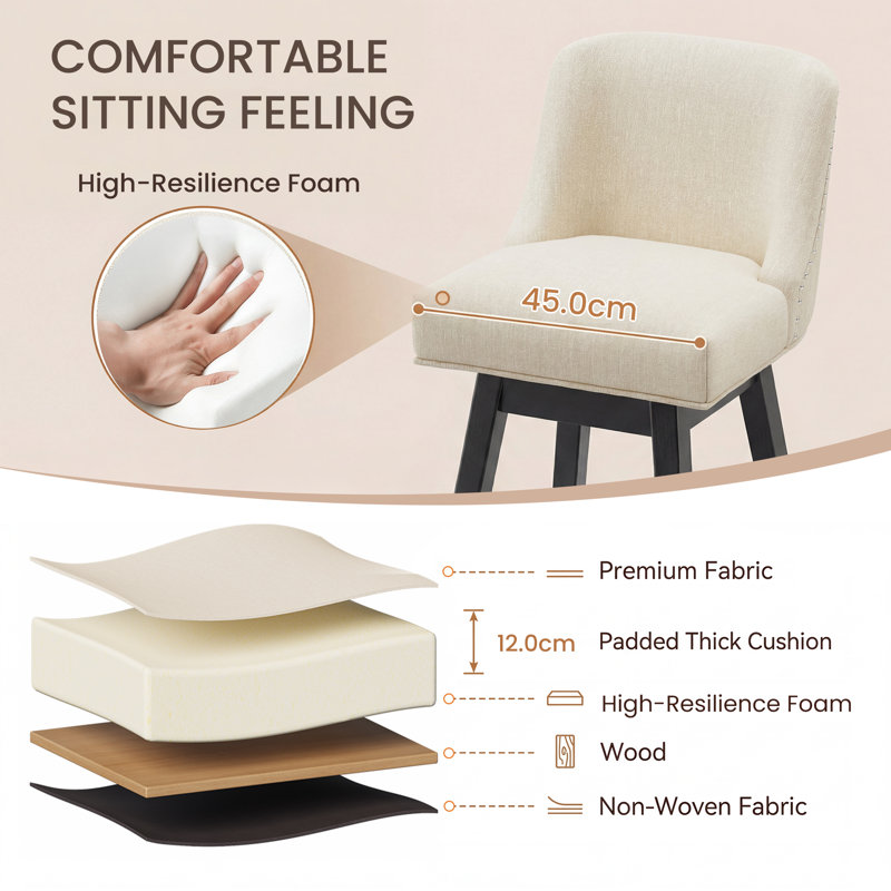 Swivel Counter Stool, Beige