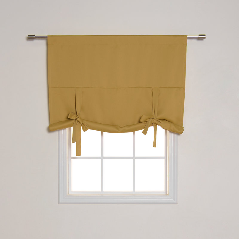 Room Darkening Tie-Up Window Shade, Mustard