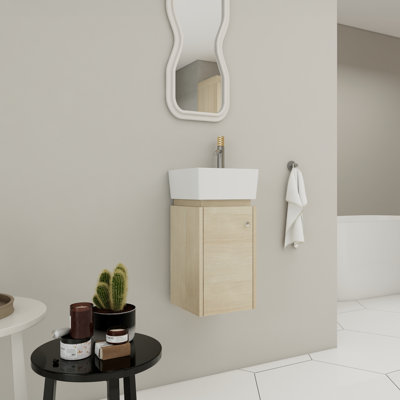 Meuble-lavabo simple 12 po avec comptoir en céramique Dewmere
