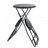 57.5X23.6X39.8" Black Stowable Side Table And Two Seats