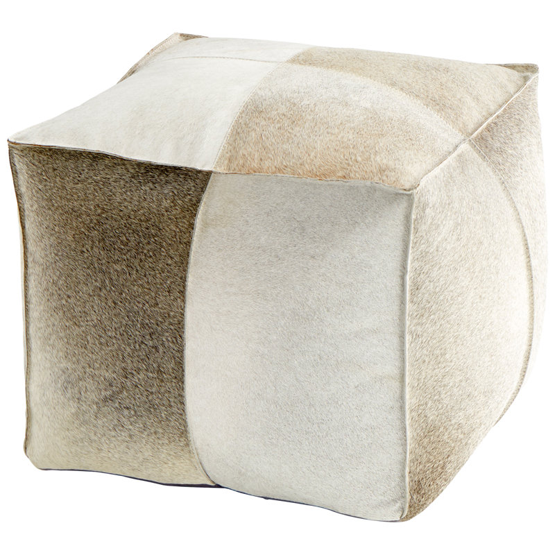 Brixton Square Leather Pouf
