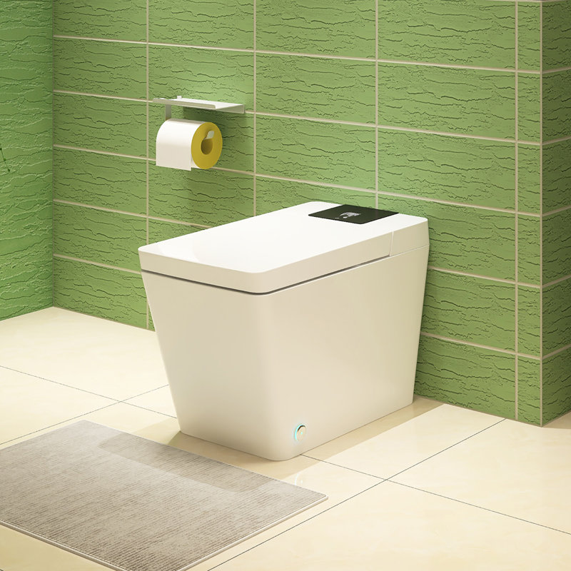 Toilette intelligente 1 pièce à double chasse 1,32 GPF, Blanc