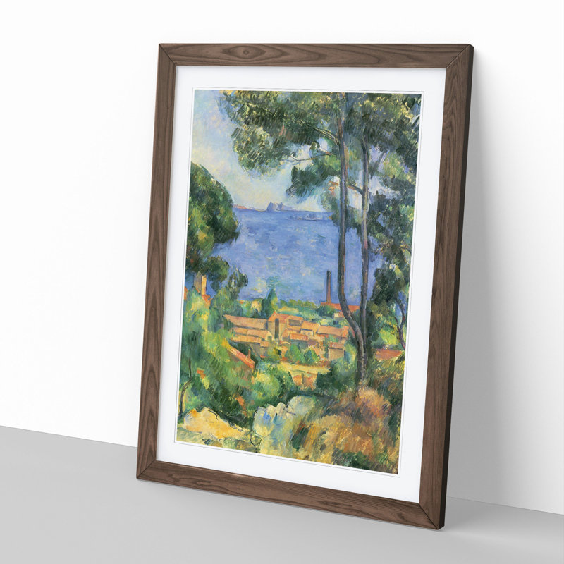 View Through the Trees by Paul Cezanne - Framed Print, Walnut, 65cm H x 48cm W x 2cm D