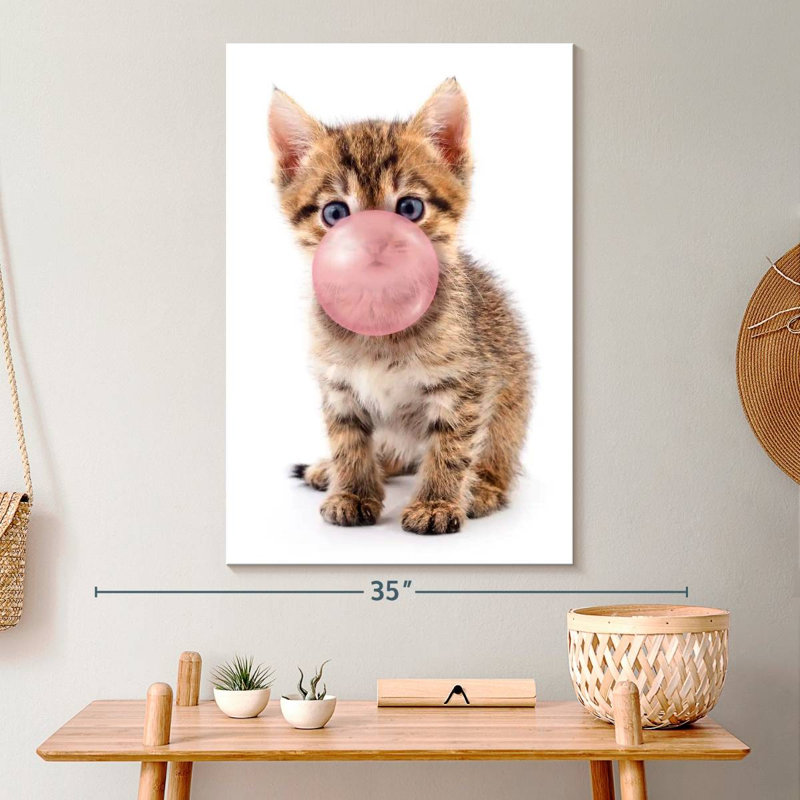 " Bubble Gum Kitten ", 20" H x 30" W x 1.25" D