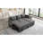 Convertible Bed Sectional With Hidden Storage, Cup Holders, Ports, Soft Chenille, Gray For Living Room 83.5" Reversible Chaise,-1745526774