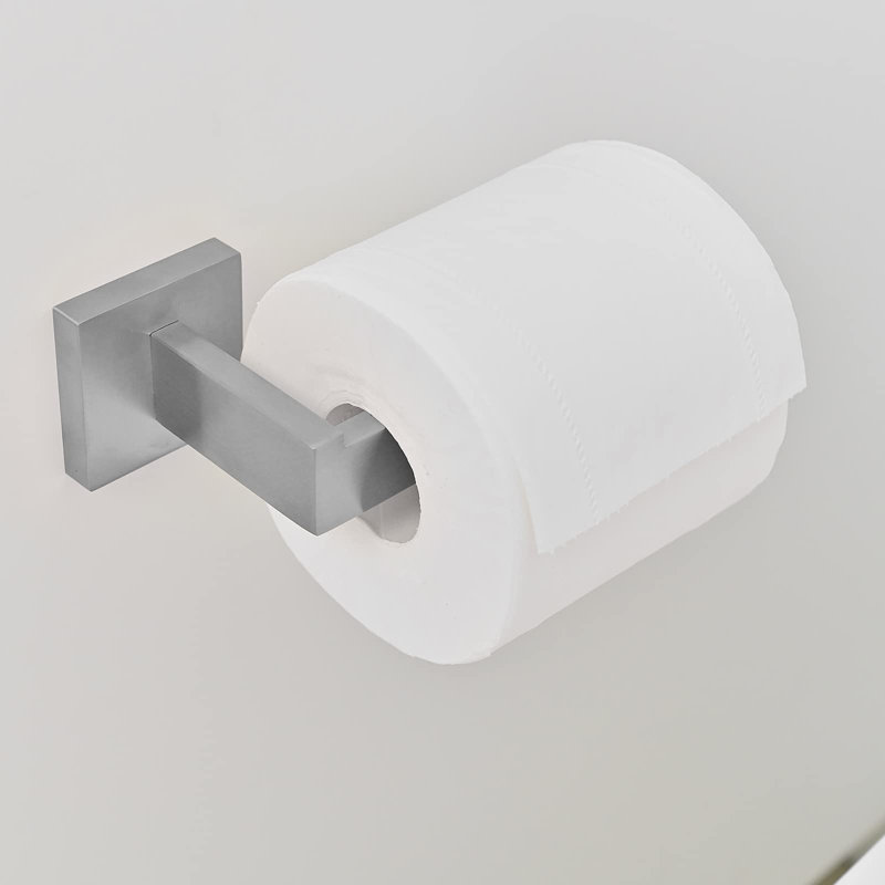 1 Wall Mounted Toilet Paper Holder, Brushed Nickel