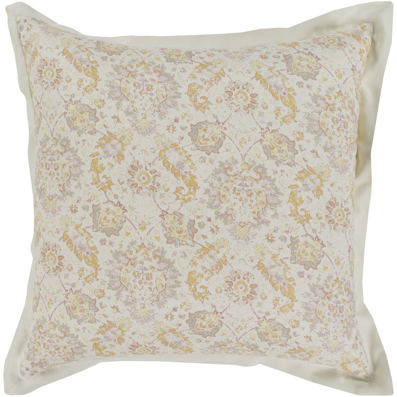 Mona Traditional Cotton Floral Duvet Cover, Neutral/Gray/Orange, Twin Duvet Cover + 1 Standard Sham