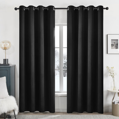 Ensemble de 2 rideaux occultants et isolants avec œillets pour chambre à coucher et salon