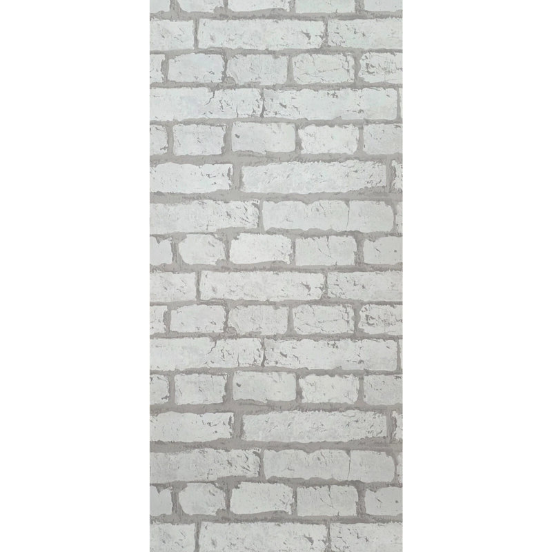 Rouleaux de papier peint à motif de briques blanches modernes gris clair 