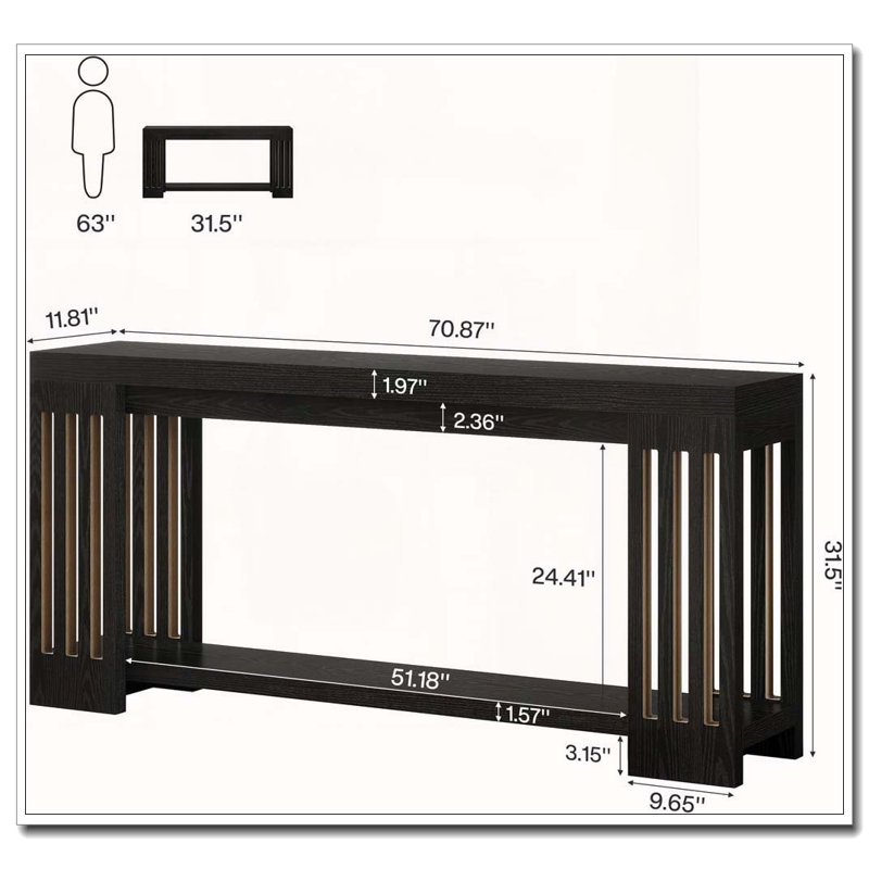 Console à 2 niveaux pour un rangement polyvalent