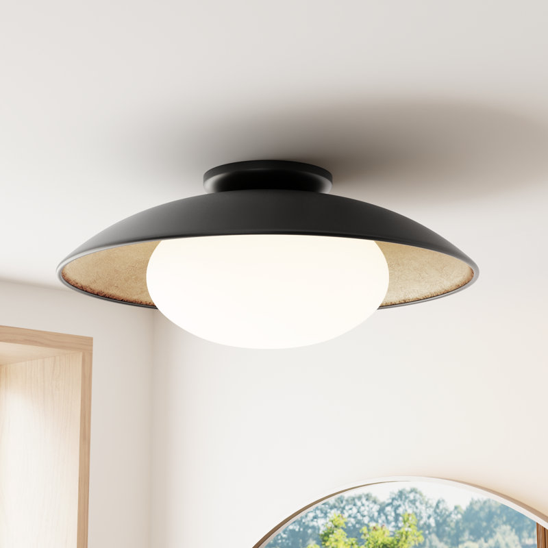 Jason Flush Mount, Black Lustro, 9'' H x 21'' W x 21'' D