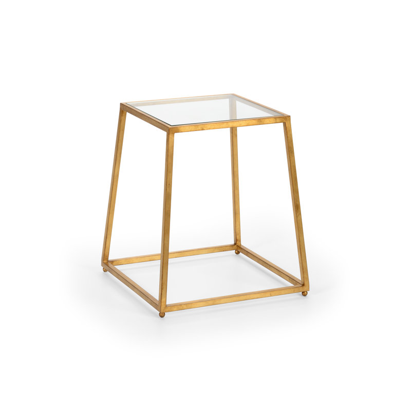 Bauhaus Glass End Table, Gold