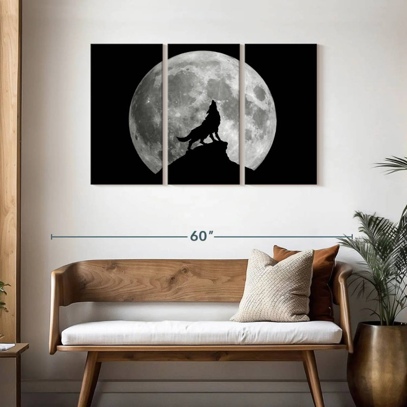 Brampt Wolf Moon, 28" H x 45" W
