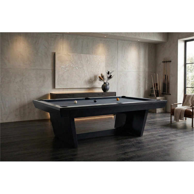 Kaci 8' Slate Pool Table In Black Ash