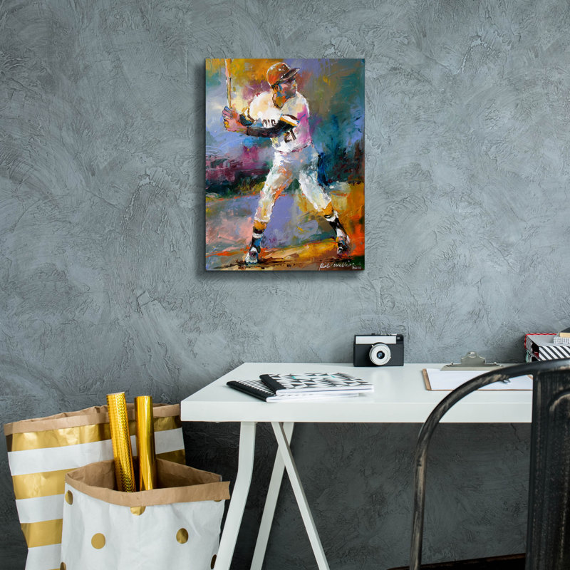 "Roberto Clemente" par Richard Wallich, H 16 po x l 12 po x P 0,75 po