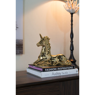 Figurine licorne 11 x 4,5 x 9 po, doré