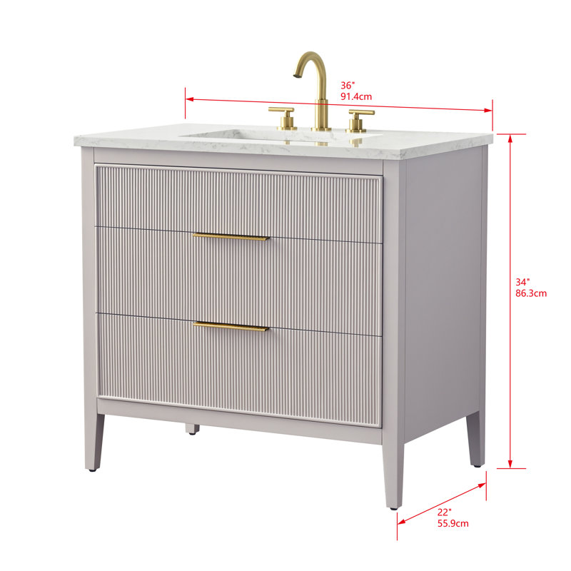 Emma 36" W Single Vanity, Taupe