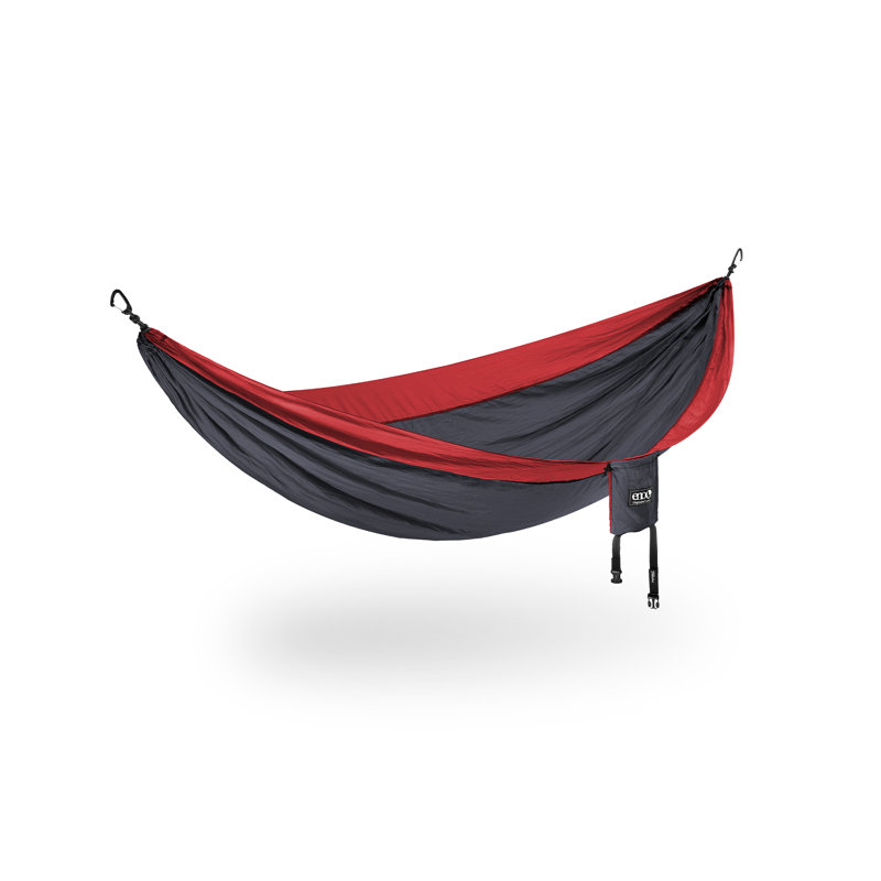Camping Hammock, 33'' H x 66'' W x 114'' L, Black/Red