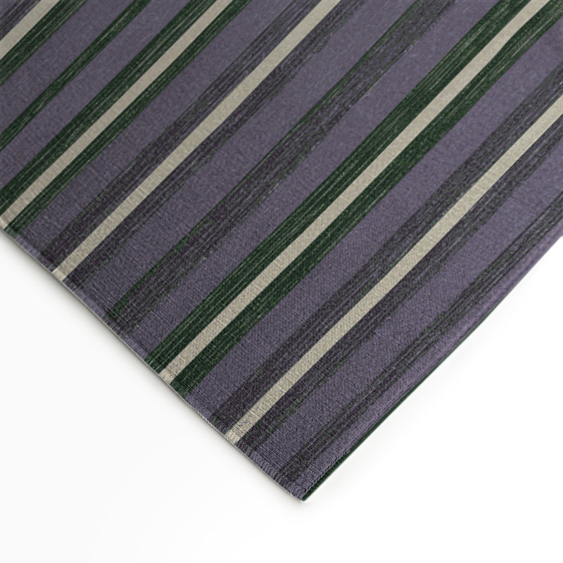 Tapis intérieur / extérieur mauve HorizontalStripes, Rectangle 5 pi x 7 pi