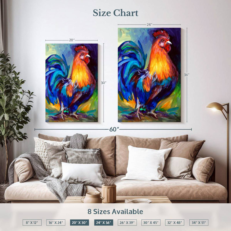 Brampt Rooster One, 36" H x 24" W