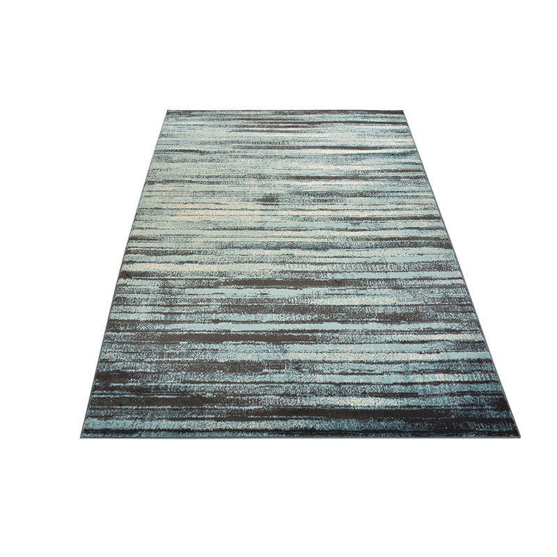 Tapis abstrait à rayures 5 pi x 7 pi, Rectangle 4 pi 11 po x 6 pi 11 po