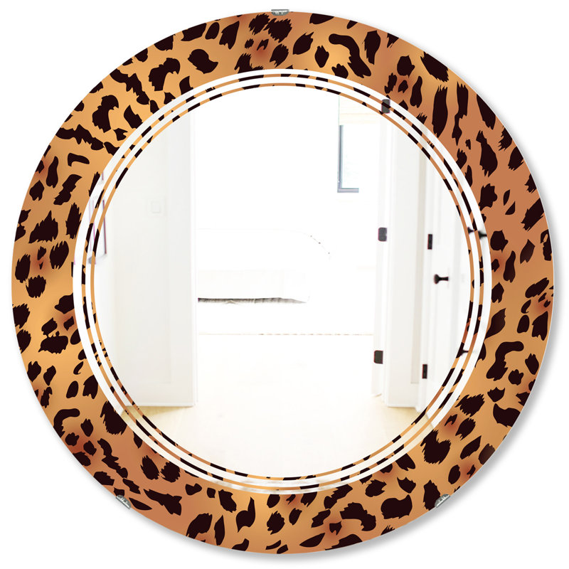 Miroir mural Triple V, 31,5 po x 31,5 po, Triple C fourrure léopard Safari III