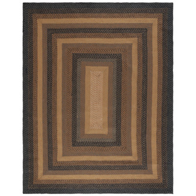 Tapis tressé à rayures en jute