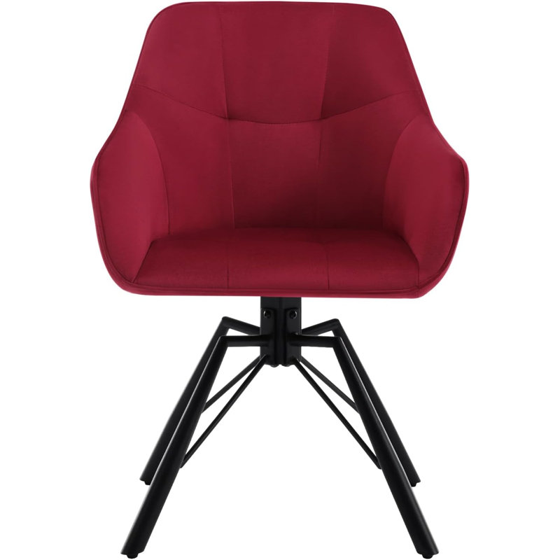 Alliene 48cm H Velvet Upholstered Armchair, Bordeaux, 1
