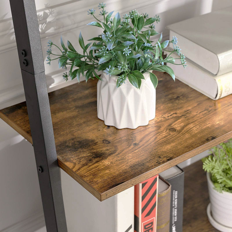 Folcroft 186.5cm H x 64cm W Steel Ladder Shelf Bookcase